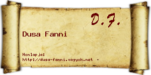 Dusa Fanni névjegykártya